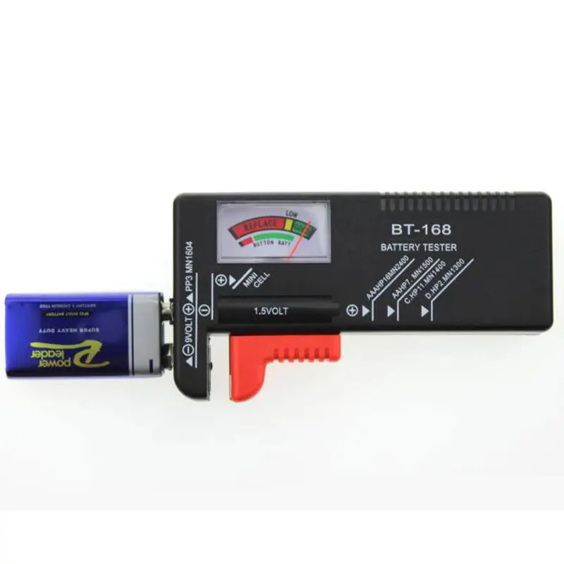BT-168 батарейки AA/AAA/C/D/9 В/1,5 в, универсальный кнопочный элемент батареи, цветной кодовый измеритель, указывающий тестер напряжения, проверки BT168