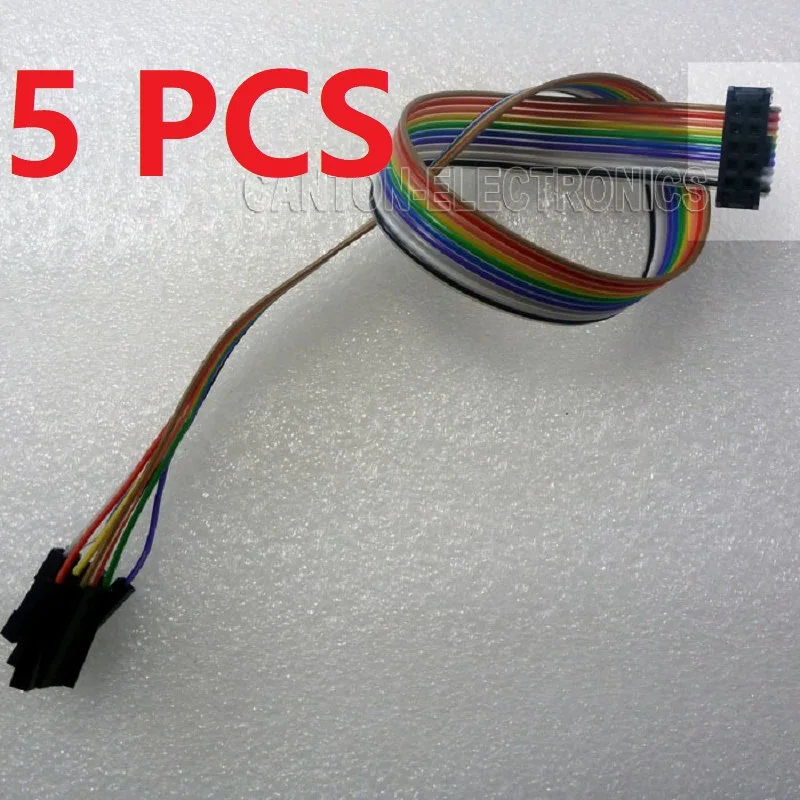 

5* TAG IDC ISP Wire 2*5 to10*1 Pin Cable FC-10P 2.54mm for Saleae Logic Analyzer Xilinx Altera Lattice FPGA CPLD USB Programme