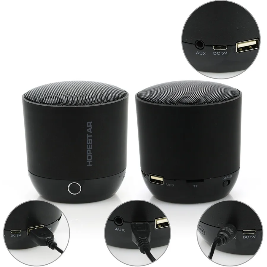 Hopestar мини-переносной H9 Bluetooth Динамик стерео музыкальный проигрыватель с USB TF AUX встроенный микрофон для телефонов компьютер caixa де сом