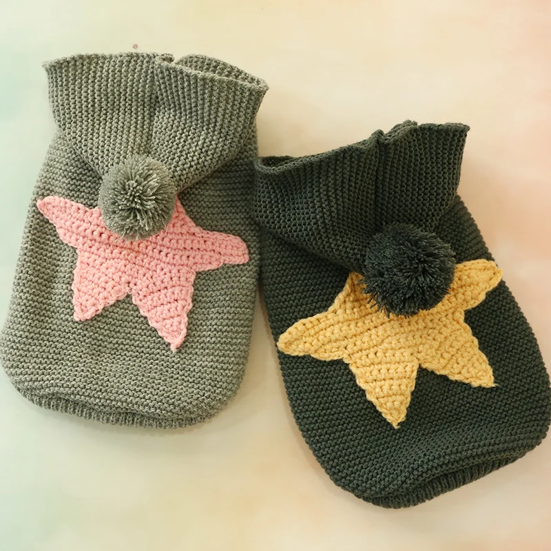 Свитер для собак чихуахуа плюшевый джемпер щенков одежда кошек капюшон с