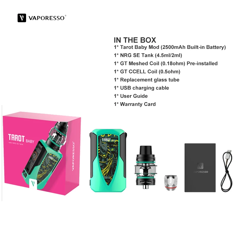 Марки vaporesso Tarot маленьких Vape комплект дрип тип 510 2 мл & 4 5 Ёмкость NRG SE бак 5ohm катушки