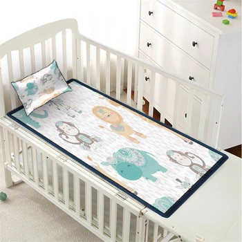 

Cartoon Animal Summer Mattress Protector Cover Washable Studends Bed Topper Sheet Children Ice Silk Baby Summer Sleeping Bed Mat