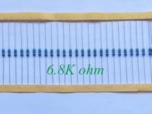 100pcs RoHS Lead Free Metal Film Resistor 1 4W Watts 6 8K ohm 6 8KR 1
