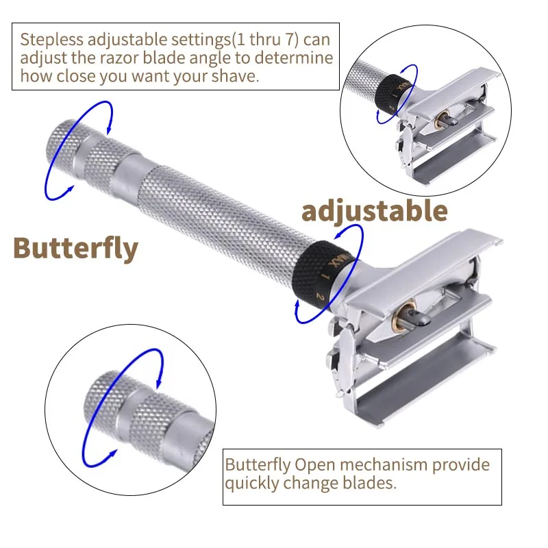 YINTAL, новая мода, цвет Бритва, Бабочка, открытая Регулируемая безопасная Классическая бритва, Мужская бритва, Парикмахерская бритва с длинной ручкой