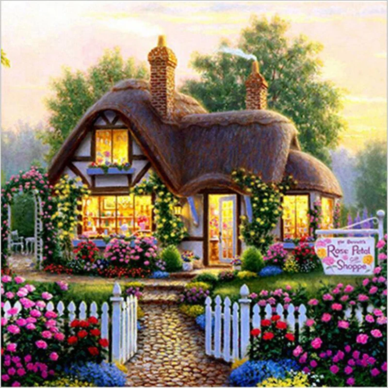 

5D DIY Diamond Mosaic, Diamond Painting, Full Pasting,Diamond Embroidery Kit ,Fairy House,Landscape, Living Room Home Decor
