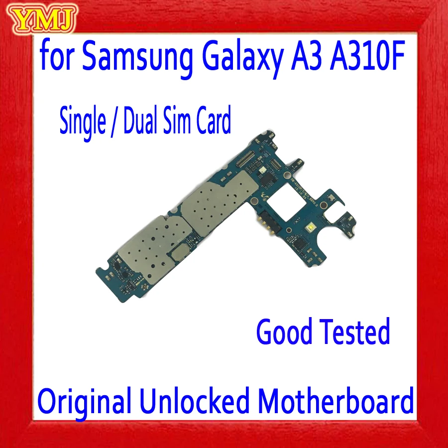 Одна/две sim-карты для samsung Galaxy A3 A310F материнская плата, оригинальная разблокированная материнская плата для samsung A310F