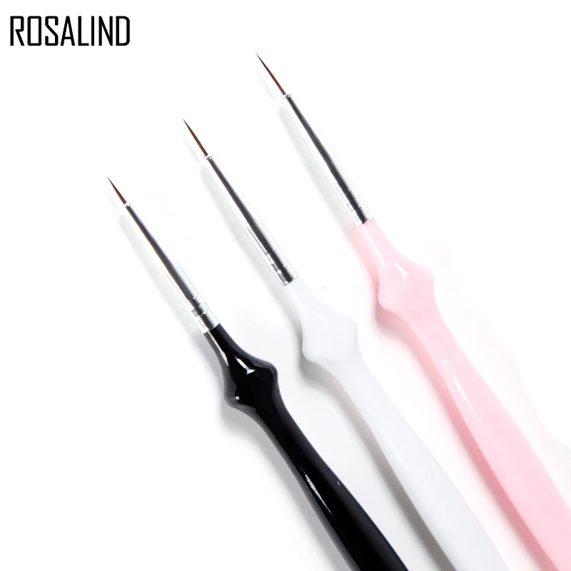Розалинд 3 шт./компл. кисточки для маникюра ногтей гелем ручки кисти для дизайна ногтей Кисть Акриловая Гель-лак для нейл-арта Дизайн Кисти