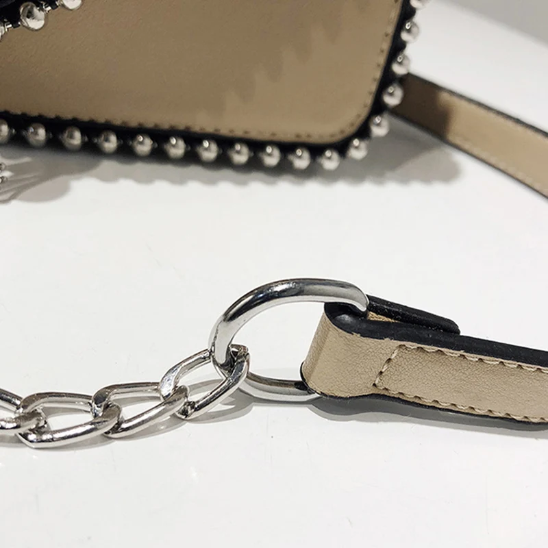 Fashion Simple Flap Bag Small PU Leather Women Handbag Designer Chain Rivet High Quality Female Shoulder Messenger Bags SS0416 (9)