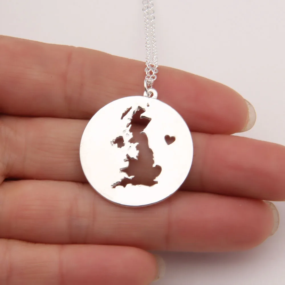 

England Necklace Pendant Great Britain United Kingdom European Tour Necklaces & Pendants Delicate Scotland Map