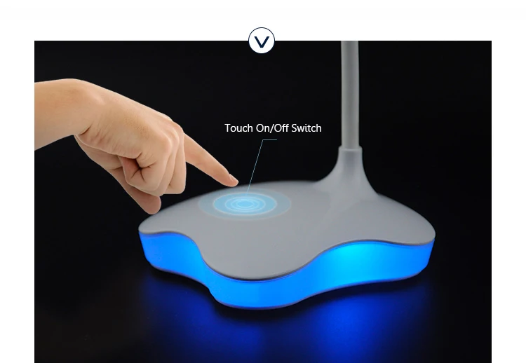 3 Level Dimmable Clover LED Sensor Desk Light Eye-protection Lamp Flexible Night Lighting (8)
