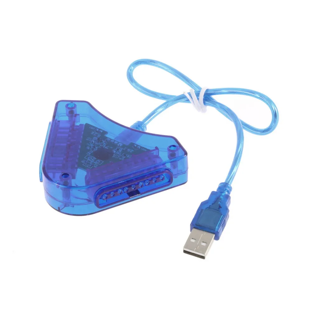 Игровой джойстик USB двойной игрока конвертер Кабель-адаптер для PS2 Привлекательный двойной Playstation 2 шт игровой контроллер USB с CD драйвера