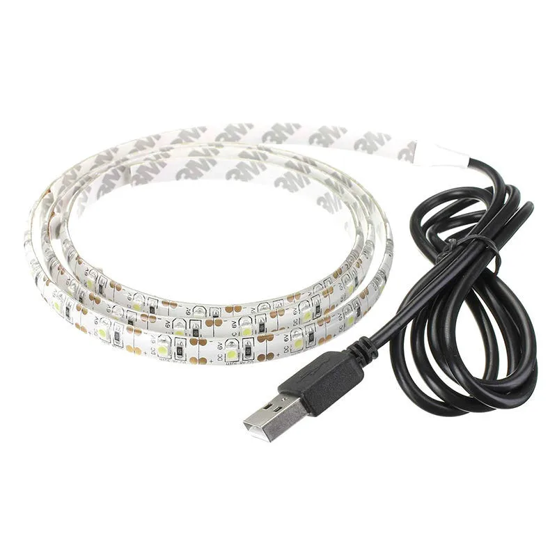 RGB SMD 3528 DC5V USB светодиодный светильник 50 см 1 м 2 м 3 м 4 м 5 м клейкий гибкий светильник светодиодный светильник ТВ фоновый светильник ing с usb-кабелем