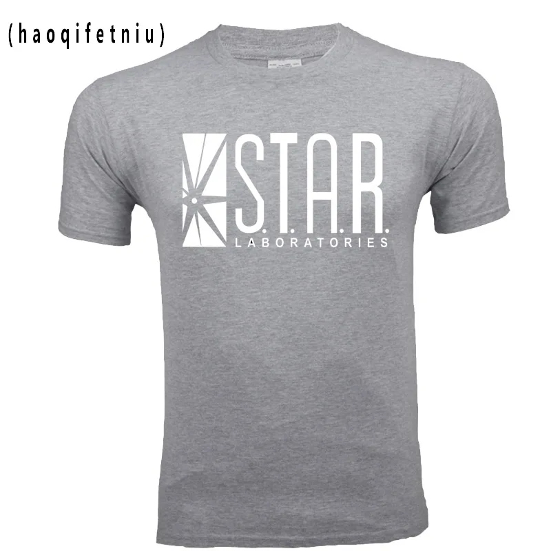 Мужская футболка с короткими рукавами и надписью «s Black Star Lab», новинка, Мужская футболка, Мужская футболка, одежда для мальчиков, аниме, комиксы, флэш - Цвет: Light grey