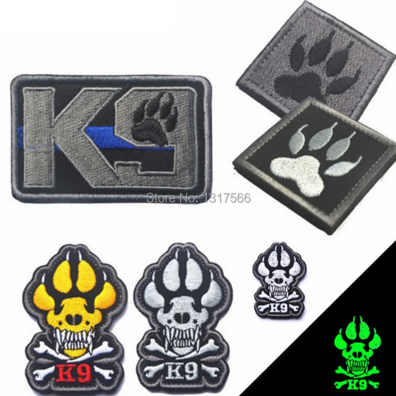

K9 Crossbones Embroidery Patch Service Dogs Embroidered Patches Military Tactical Armband Fabric Sticker Sewing Applique For Cap