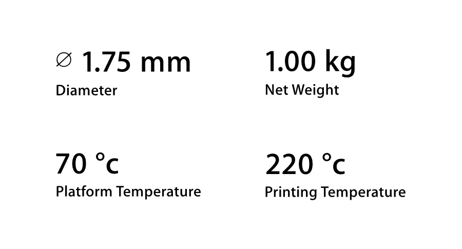 1.75 milímetros 1kg Filamento Flexível Translúcido Macio