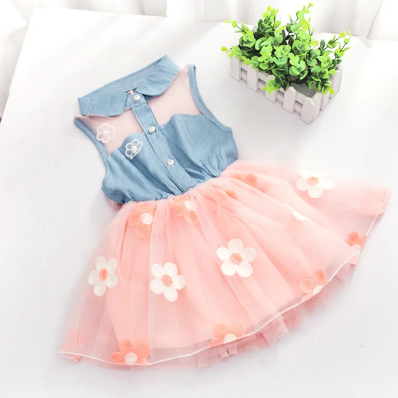Платье для девочек новые летние Одежда для маленьких детей От 0 до 4 лет Детские хлопок Цвет Платье с бантом для маленьких девочек Костюмы - Цвет: G21-pink