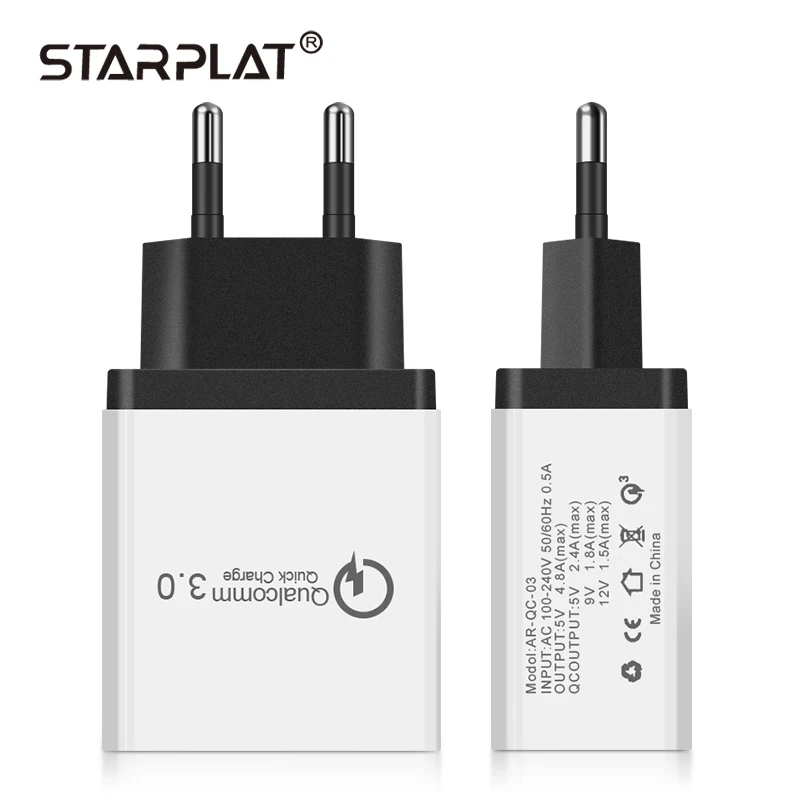 

Starplat 3 Ports Quick Charger QC 3.0 USB Phone Charger Fast Charger EU Plug Mobile Phone Charger for phone for Samsung S8 S9