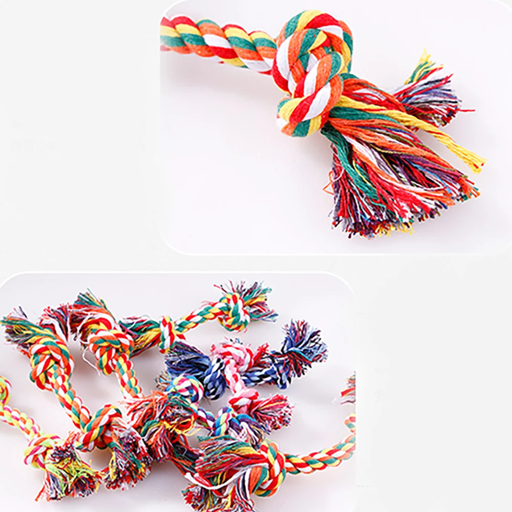 Pet Dog Toy Double Knot Cotton Rope Braided Bone Shape Puppy Teeth Cleaning Chew Toy For Dog Training 4 Size Free Shipping 1pc