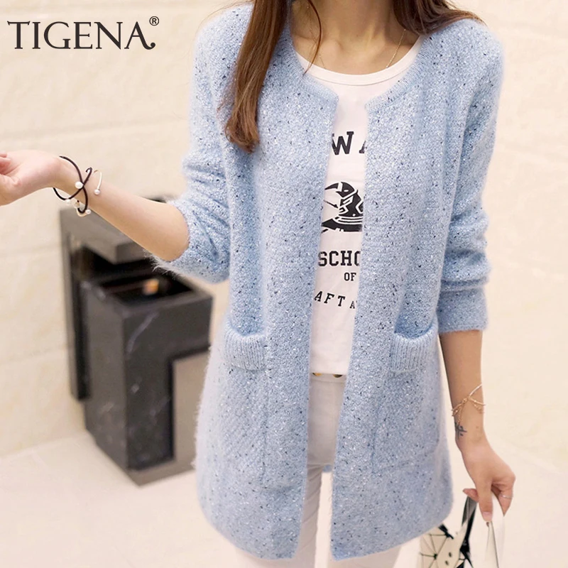 TIGENA Long Cardigan Female 2019 Spring Autumn Long Sleeve Crochet Cardigan Women Sweater Women Knitted Jacket Tops TIGENA Long Cardigan Female 2019 Spring Autumn Long Sleeve Crochet Cardigan Women Sweater Women Knitted Jacket Tops