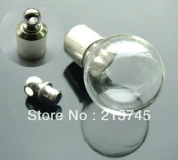 

Free shipping ! 50pieces bottle screw cap glass vial pendant Miniature Wishing Bottle Glass BOTTLE perfume bottle