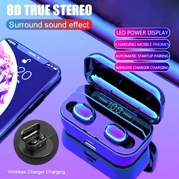 

Bluetooth 5.0 Earphone TWS Wireless Headphons Sport Handsfree Earbuds 3D Stereo Gaming Headset With Mic Charging Box