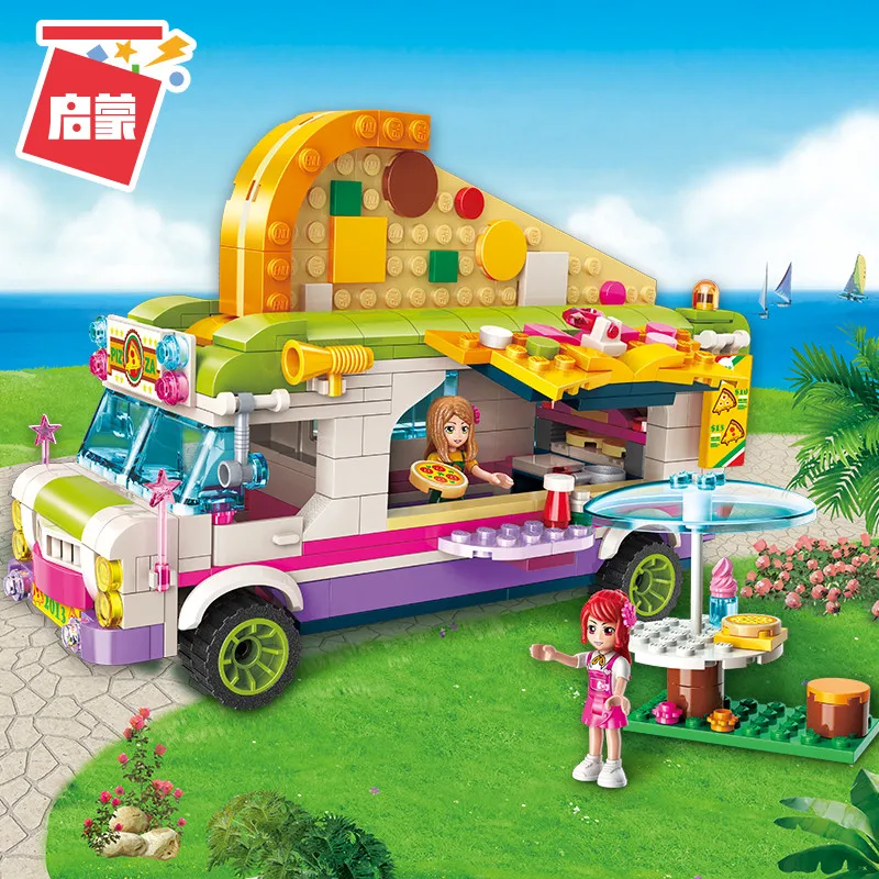 

Enlighten Building Block Girls Friends Joy Plzza Car 414pcs Educational Bricks Toy Boy Gift-No Box