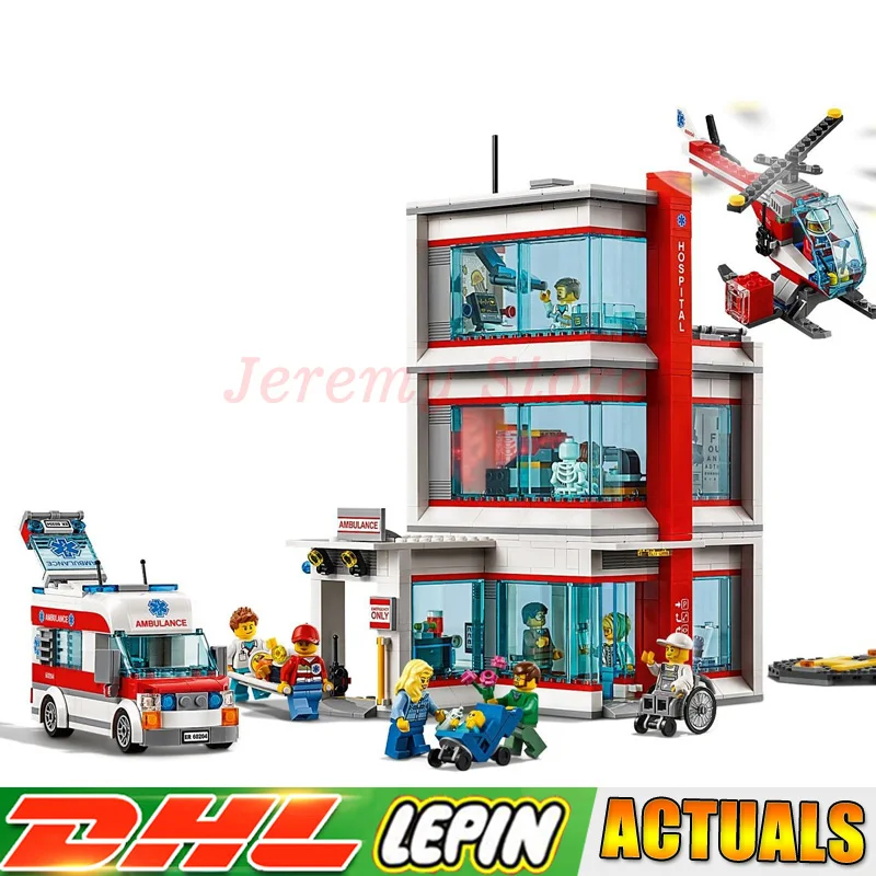 

Compatible Legoed 60204 2018 New LP 02113 943Pcs City Hospital Sets Building Blocks Bricks DIY Model Kits Boy Toys Gift