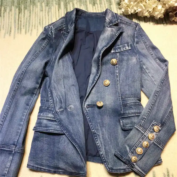 denim jacket gold buttons