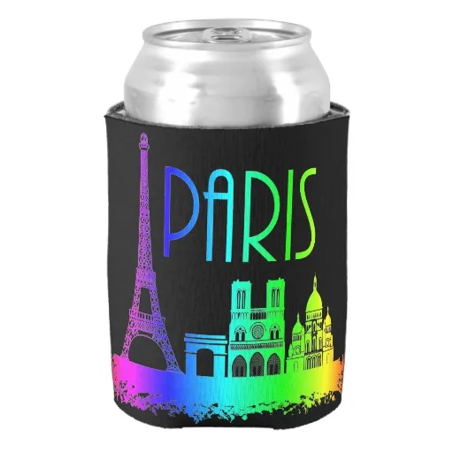 

Paris Rainbow Monuments Eiffel Tower Can Cooler Fantastic Design Cool Beer Can Holders for Couple Wonderful Beverage Insualtors