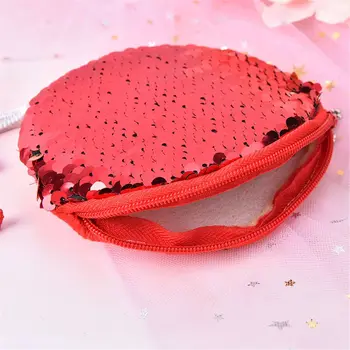 

1PC Women Sequins Coin Purse Pocket Change Wallet For Girls Round Organizer Earphone Pouch Portable Children Zipper Purse Bags