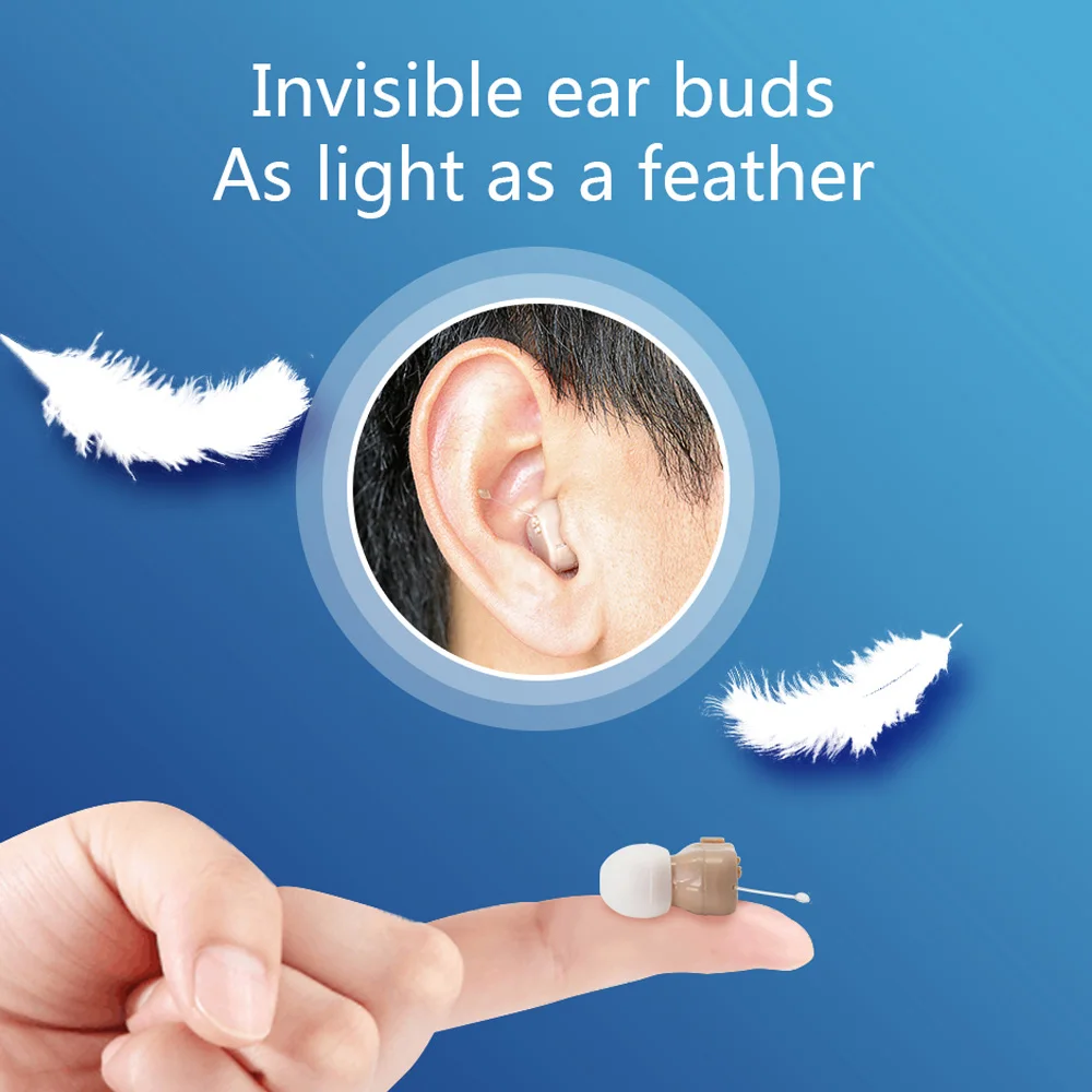 Мини Размер слуховой аппарат Внутреннее ухо невидимые слуховые аппараты регулируемые беспроводные слуховые аппараты усилитель звука Ухо левый правый опционально