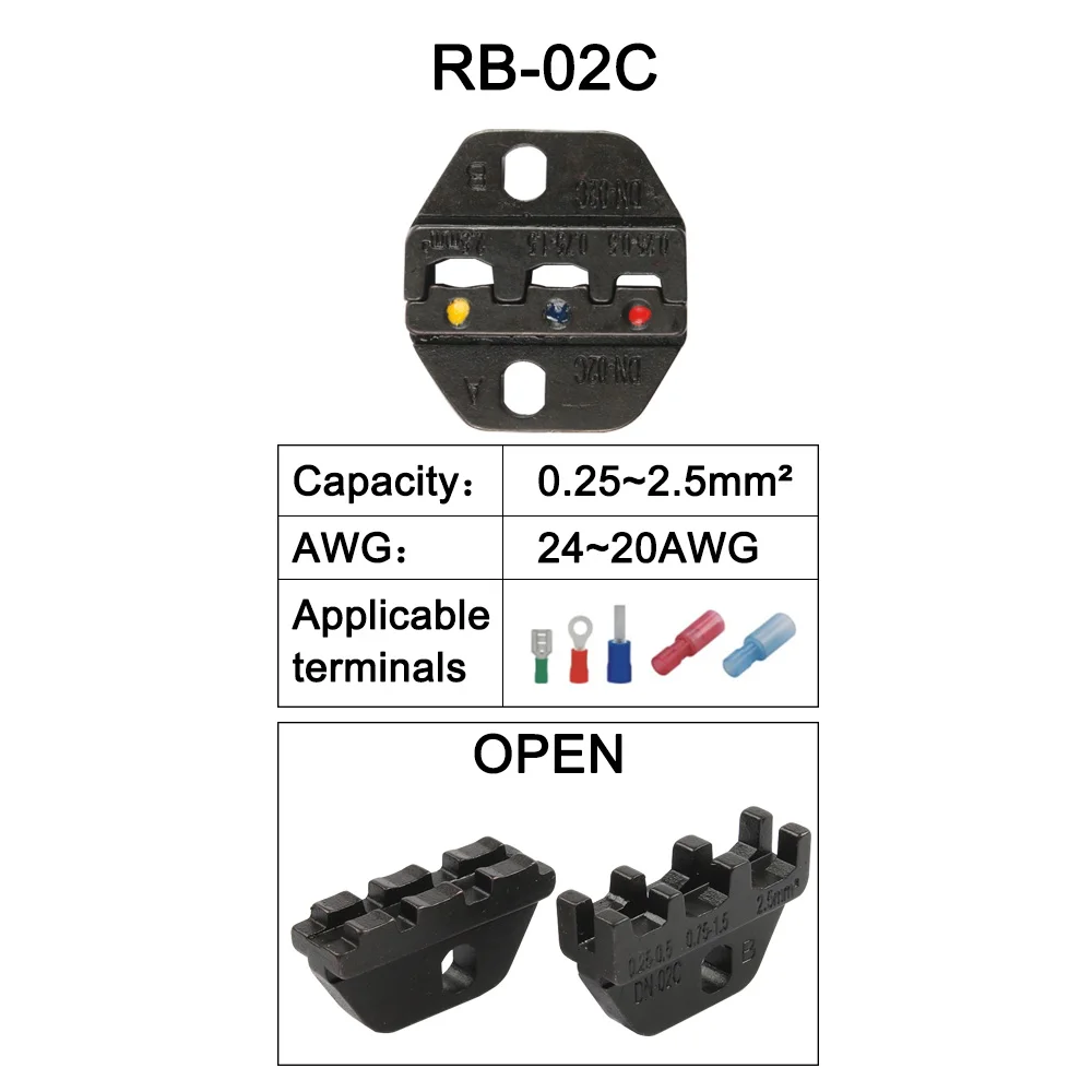 LUBAN мини европ стиль обжимной инструмент обжимные плоскогубцы штампы наборы для RB серии RB-02 RB-02B RB-02C RB-02WF челюсти RB-02WFf2C