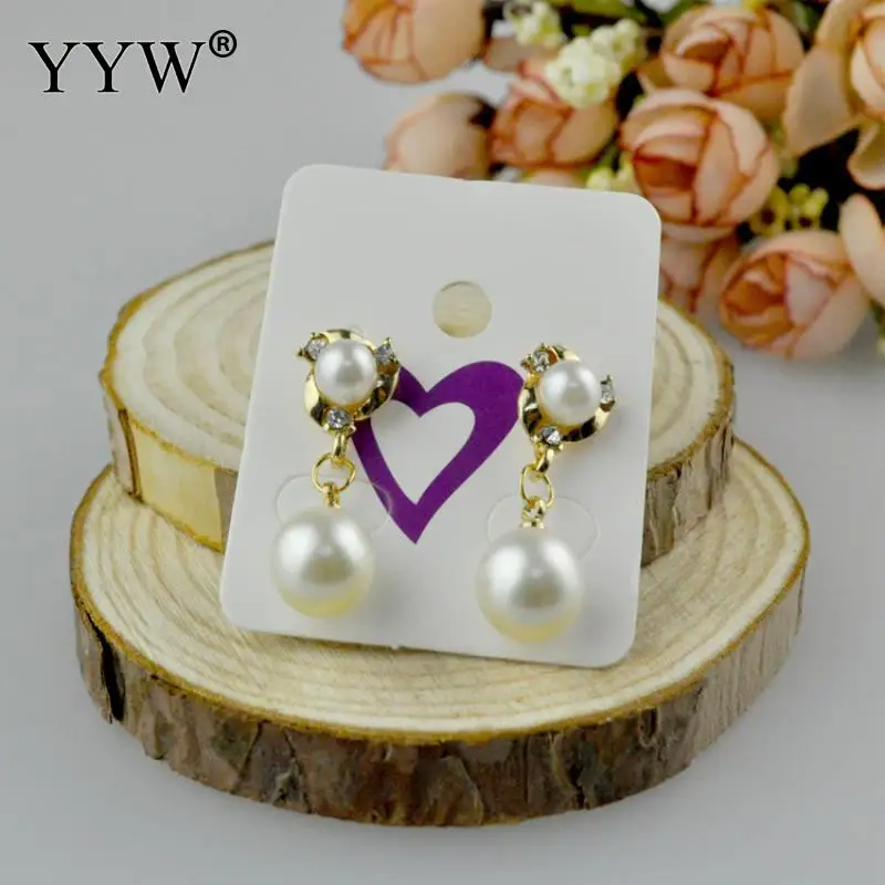 

YYW 100 PCs Square Purple Heart Printed Ear Hooks Earring Display Cards Rectangle Card 48*38mm Wholesale Price 2017