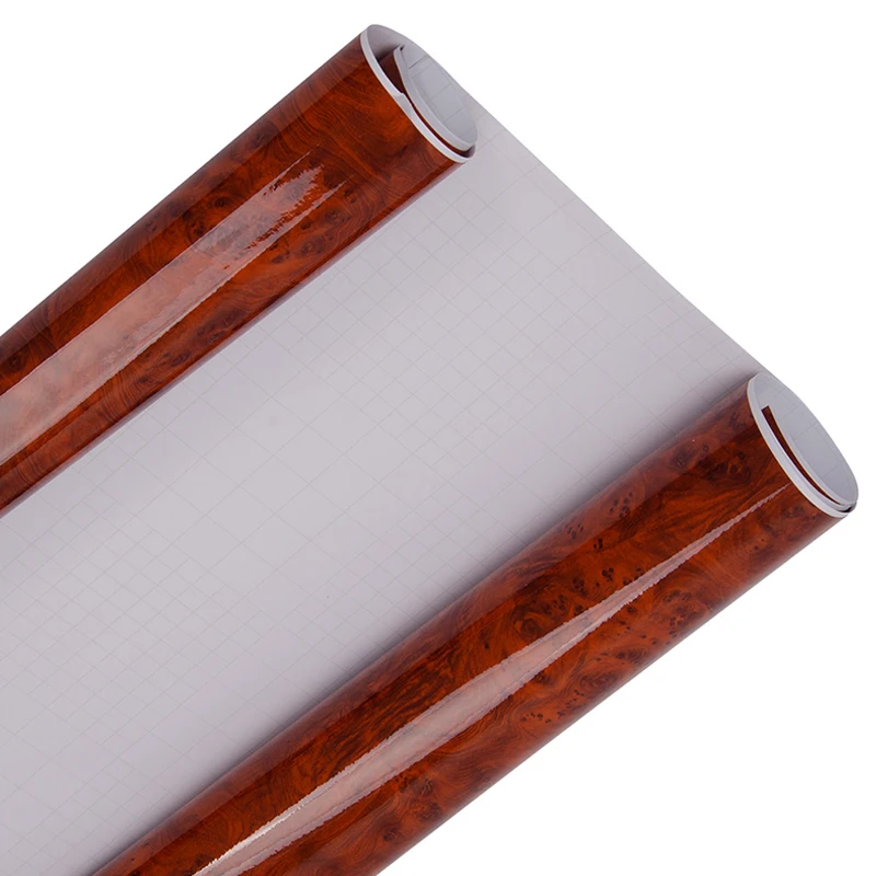  30*100cm High Glossy Wood Grain Vinyl Sticker Decal Car Internal Self Adhesive DIY Film