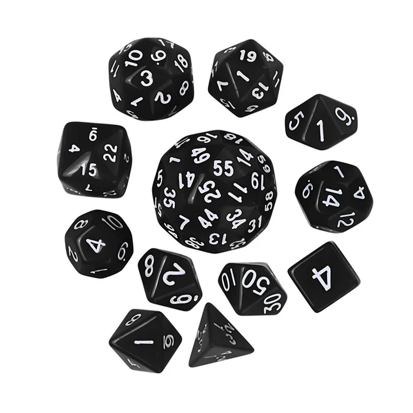 12Pcs Multifaceted Dice For Game Dungeons & Dragons Polyhedral D60 Multi Sided Acrylic Digital Dice Entertainment Equipment #2N (5)