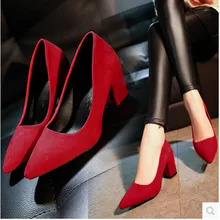 Shoes Woman 2017 New Matte Suede Women Shoes With Shallow Mouth High Heels Shoes Normal Size 35-39 Zapatos Mujer Chaussure Femme