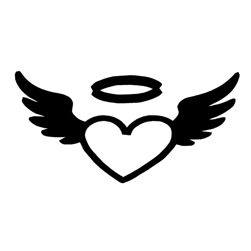 Download 13.2cm*6.2cm Angel Heart Halo Cartoon Car Styling ...