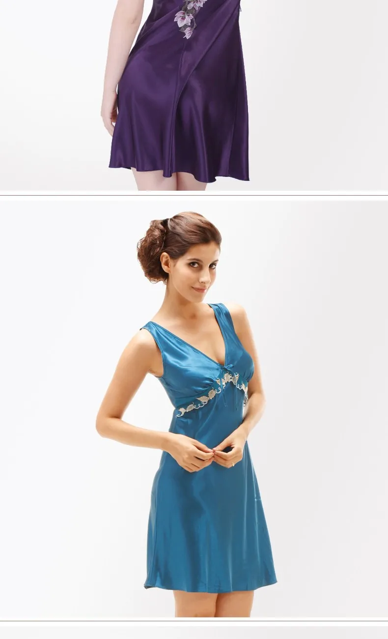 high quality satin silk nightgowns women nightie sexy nightwear for sale