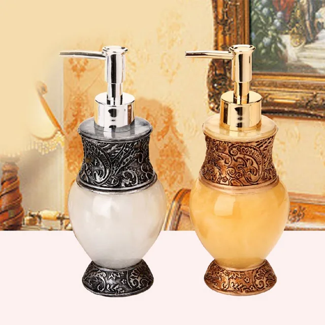 Elegant Diy Resin Yellow White Decorative Liquid Lotion Dispenser Elegant Diy Resin Yellow White Decorative Liquid Lotion Dispenser Art Craft Bathroom Kitchen Accessory Soap