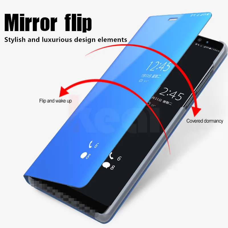 3D зеркальный флип чехол для Huawei P Smart Z 2019 9X Honor 10i 20 P20 Pro Прозрачный книги P30 Mate 10 Lite