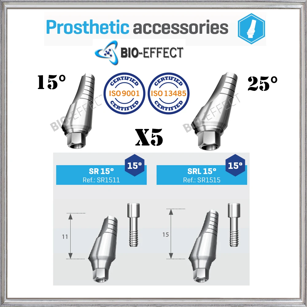 

5X Angular Titanium Abutment 15 OR 25 Degree(SCREWS INCLUDED) ,INTERNAL HEX, FOR DENTAL IMPLANTS, Top Quality Certified Brand