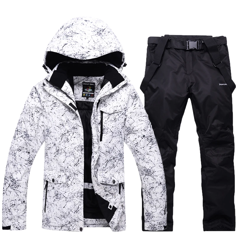 30 Женская Мужская зимняя одежда, комплекты для сноубординга, водонепроницаемая ветрозащитная Спортивная одежда для улицы, лыжный костюм, куртки+ зимние штаны с ремнем