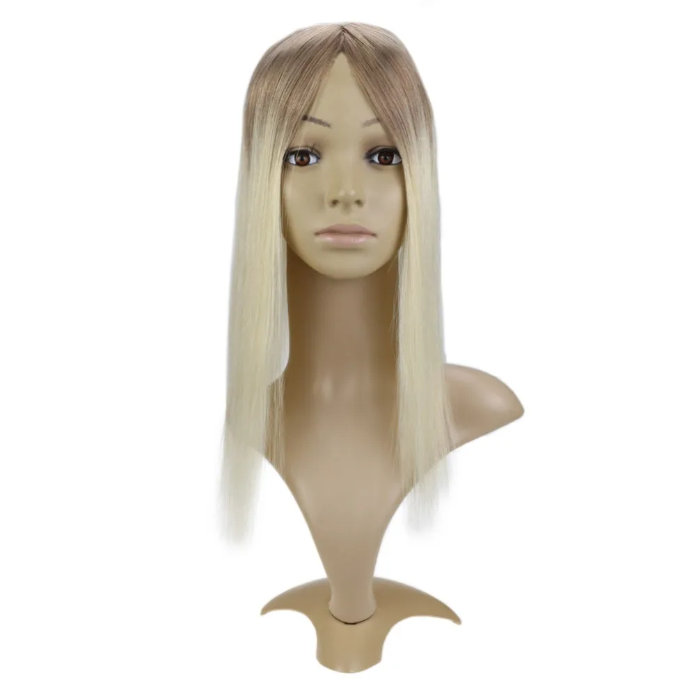 Полный блеск волос Топпер Корона расширения человеческих волос клип в расширениях 6,5*3 дюйма Прямые Волосы Реми для женщин one piece #10/613