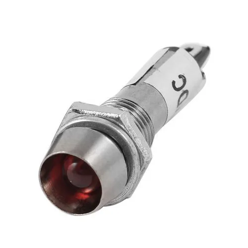 

5Pcs DC 24V 8mm Threaded Red LED Light Signal Indicator Lamp
