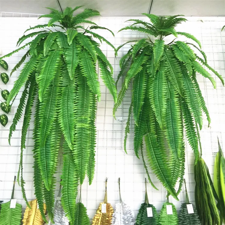 Flone Green Artificial Plants Leaf Hanging Vine Fern Leaves Flower Grass Persian Grass Wedding Home Decoration Plant Art (2)