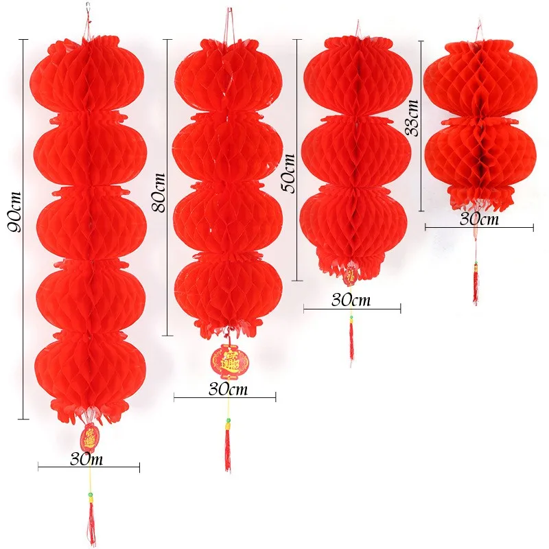 HAOCHU разные размеры китайские традиционные красные бумажные фонарики новогодние подвесные соты День рождения Свадьба Декор для банкета