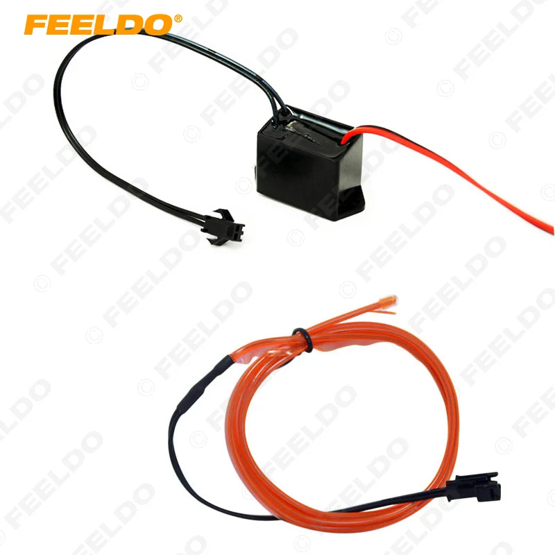 

FEELDO Red 2m Flexible Moulding EL Neon Glow Lighting Rope Strip with fin for Car Decoration #FD-3268