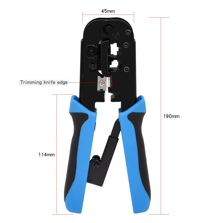 CNCOB rj45 crimper tool rj11 cat5e cat6 cable crimping tool network pliers tool 8P/6P multi-function cable pliers, peeling shear