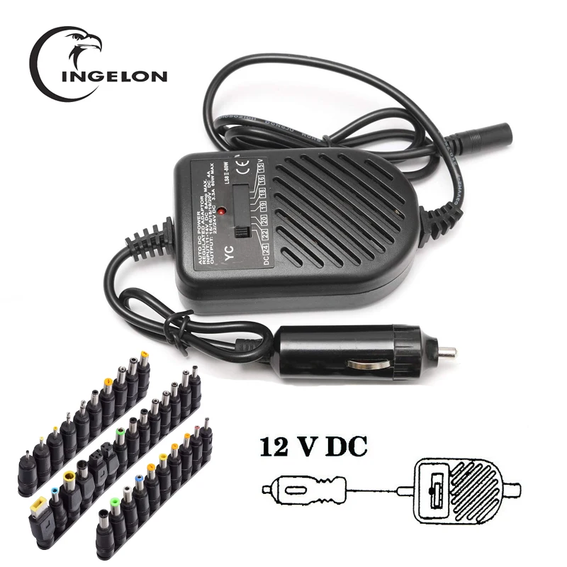 

Ingelon DC Car Laptop Charger 80W Notebook Adapter Adjustable LED Auto Power car laptop charger lader computer charger universal