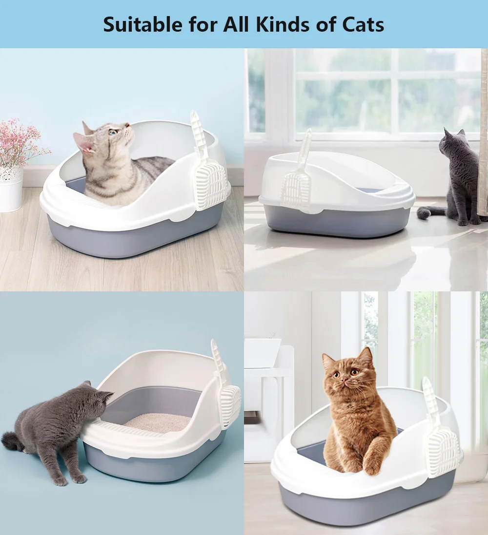 Clean Pet Open Top Large Cat Litter Box with Scoop Cat Litter Toilet